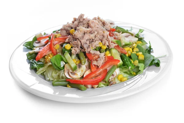 Fresh chopped tuna salad — Stock Photo, Image