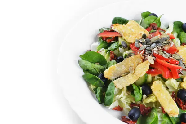 Fresh spinach salad — Stock Photo, Image