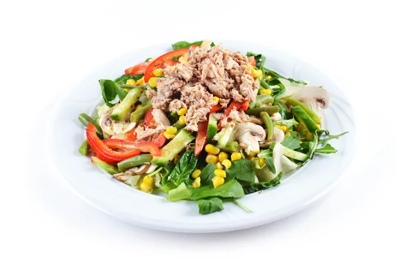 Fresh chopped tuna salad — Stock Photo, Image