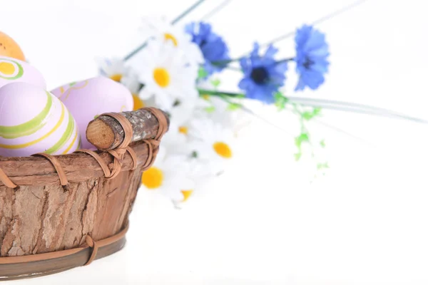 Basket of easter eggs — Stock Photo, Image