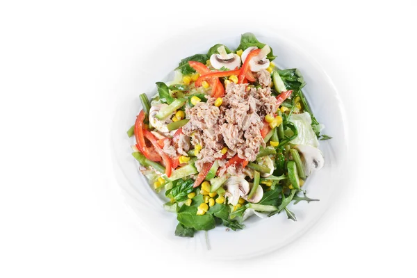 Fresh chopped tuna salad — Stock Photo, Image