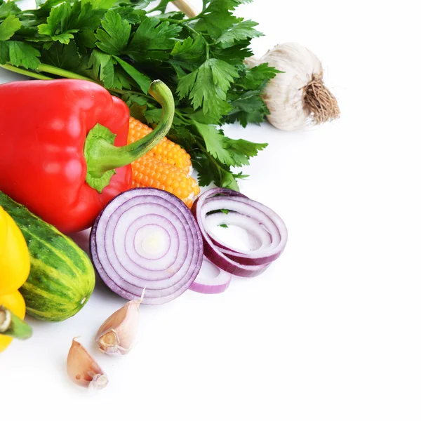 Légumes sur fond blanc — Photo