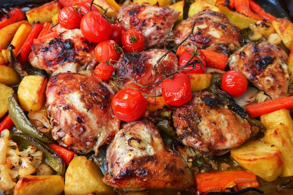 Verduras y pollo — Foto de Stock