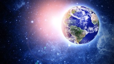 güzel uzayda Mavi gezegen