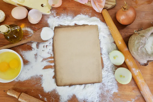 Old blank paper and flour — Stock Photo, Image
