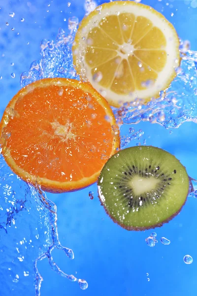 Slices of kiwi,  orange and  lemon — Stock Photo, Image