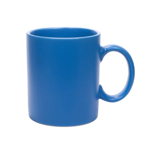 Grande xícara de chá azul isolado no branco — Fotografia de Stock