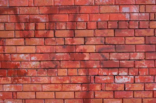 Красная кирпичная стена вид спереди — стоковое фото