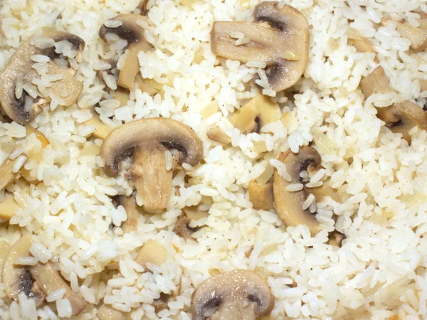 Rice with Champignon closeup — Stock Photo, Image