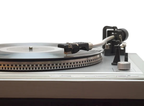 Draaitafel met vinyl record geïsoleerd — Stockfoto