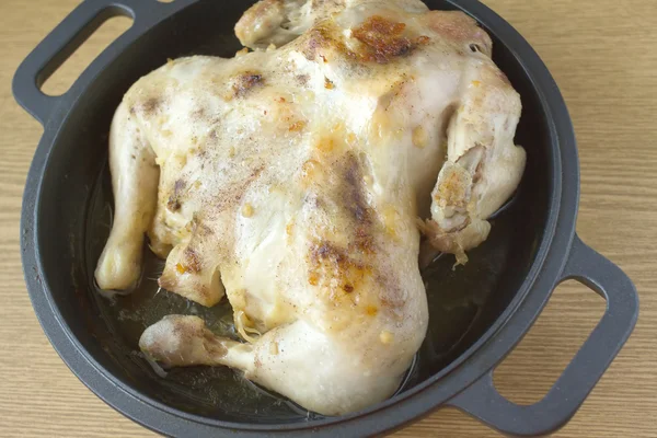 Fried chicken on pan — Stock Photo, Image