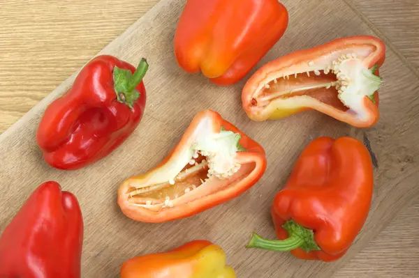 Half of pepper on white background closeup — Stock Photo, Image