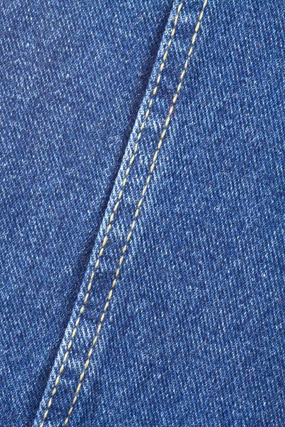 Texture of blue jeans fabric with stitch — Stock Photo, Image