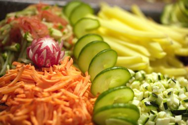 dilimlenmiş sebze yakın çekim