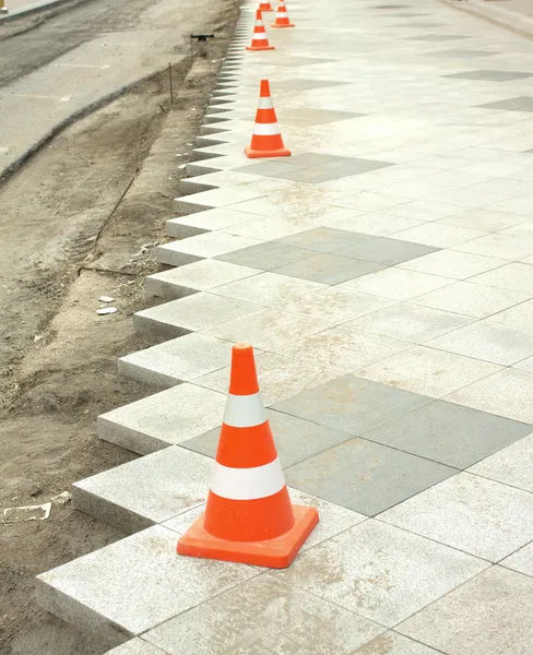 Construction of city pedestrian area — Stock Photo, Image