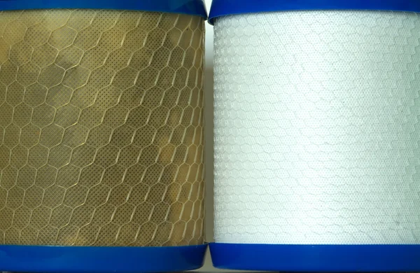 eski ve yeni su filtresi yakın çekim