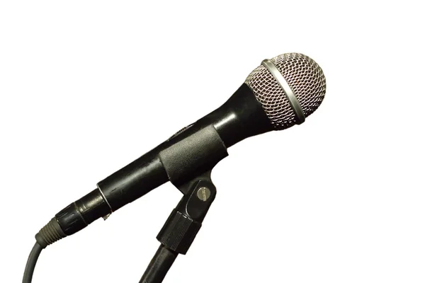 Mikrofon isolerat på vita nära upp — Stockfoto