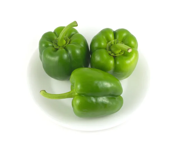 Bell peppers on plate isolated close up — Stock Photo, Image
