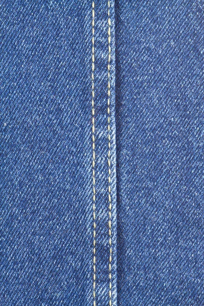 Texture of blue jeans fabric with stitch — Stock Photo, Image