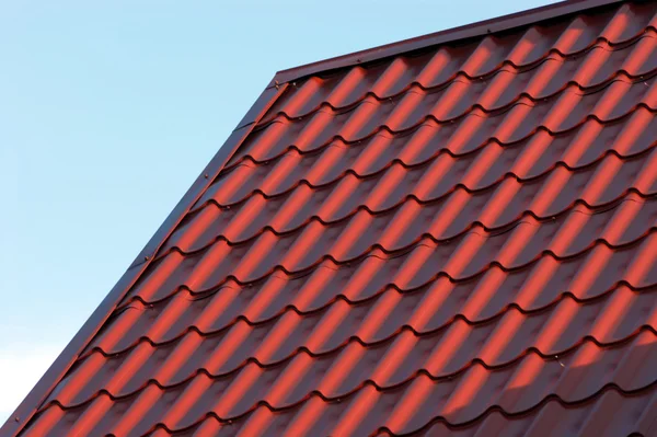 Casa vermelha telhado closeup — Fotografia de Stock