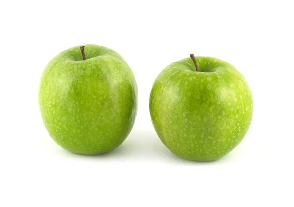 Ripe green apple isolated closeup — Stock Photo, Image