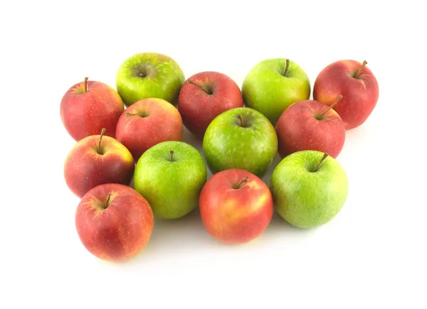 Kleur van de rijpe appels geïsoleerde close-up — Stockfoto