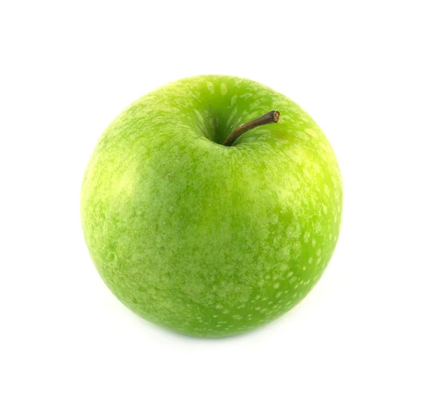 Ripe green apple isolated closeup — Stock Photo, Image