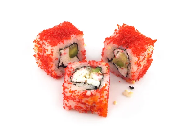 Sushi pieces isolated on white background closeup — Stock Photo, Image
