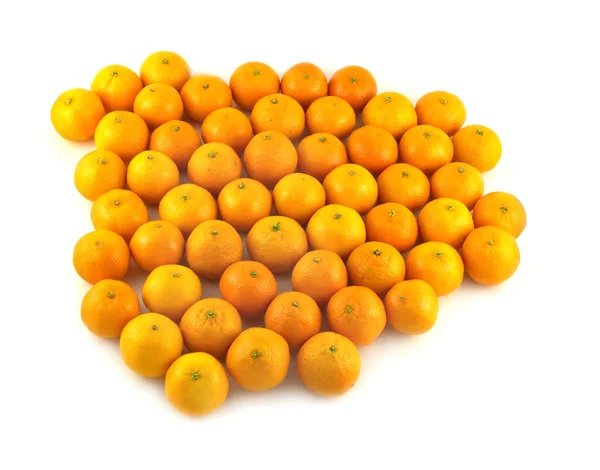 Ripe orange tangerine lies white background closeup — Stock Photo, Image