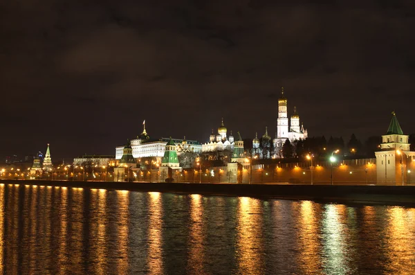 Μόσχα, Κρεμλίνο νυχτερινή άποψη — Φωτογραφία Αρχείου