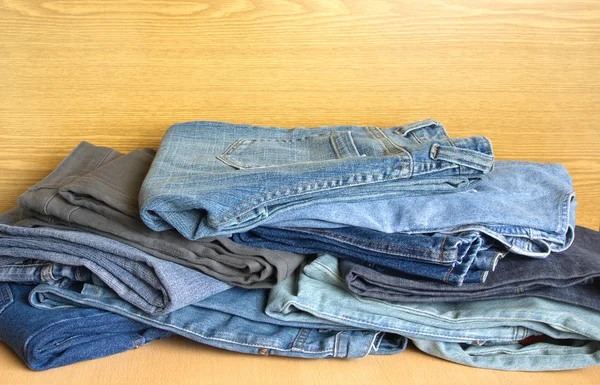 Jeans on sale. Front view close-up — Stock Photo, Image