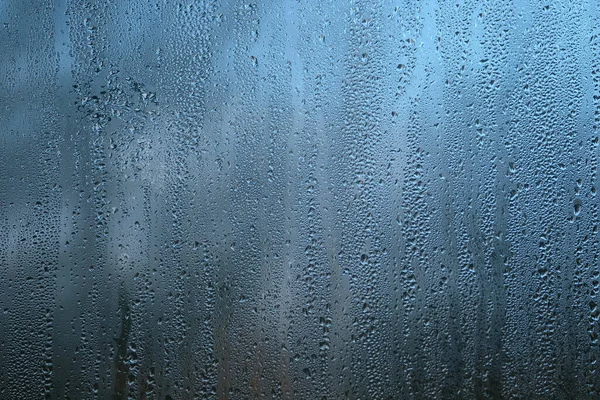 Arka Planda Pencere Camında Yağmur Damlacıkları Kasvetli Bir Sonbahar Gününde — Stok fotoğraf