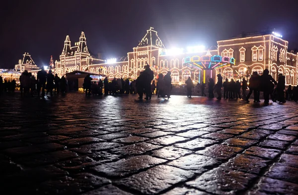 Festive New Year Eve Evening Festivities Moscow Red Square 2022 — Stock Photo, Image