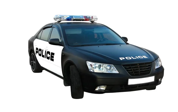 Polizeiauto isoliert — Stockfoto