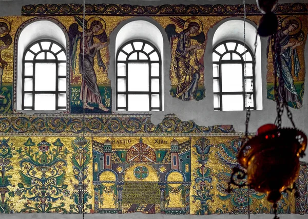 Medieval Sacred Symbols Christian Icons Angels Golden Decor Church Nativity Obrazy Stockowe bez tantiem