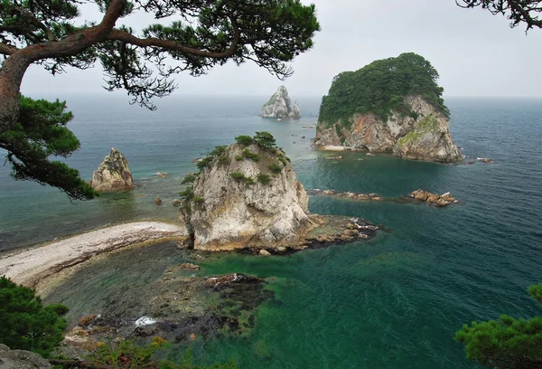 Prachtige landschap / zeegezicht, van de Japanse zee, Primorski, Rusland, — Stockfoto