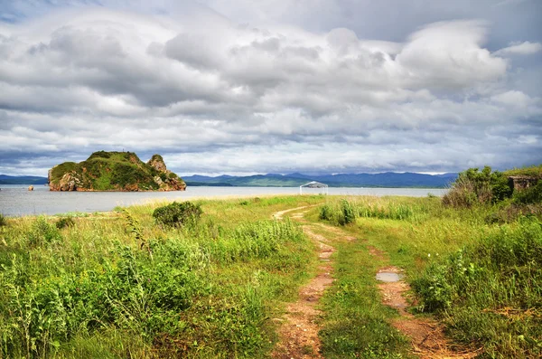 Path in beach, Sea of Japan, Primorye — Stock Photo, Image
