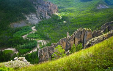 Yakutia, wild mountain landscape clipart