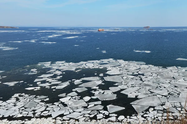Gelo no mar, oceano Pacífico, gelo derretido — Fotografia de Stock