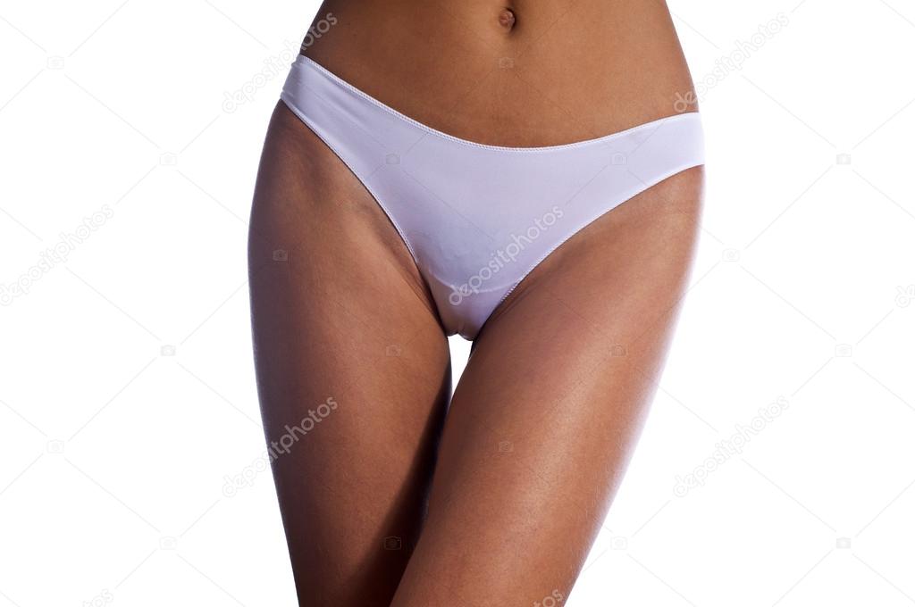 Jeune fille sexy en culotte blanche Photo de stock par crocodile 14412107