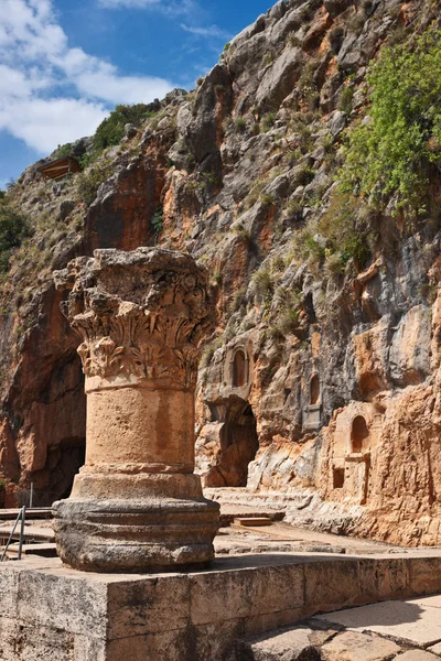 Pan tempel ruïnes, Golanhoogten, Israël — Stockfoto