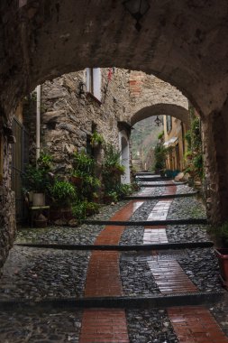sokak dolceacqua, liguria, İtalya