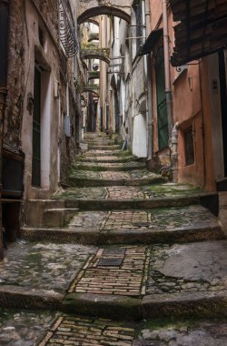 sokak eski san remo city, liguria, İtalya