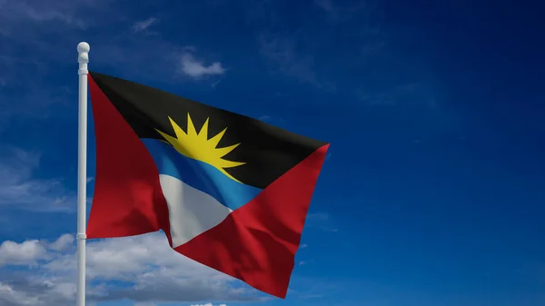 Antigua Und Barbuda Nationalflagge Die Wind Weht Darstellung Cgi — Stockfoto