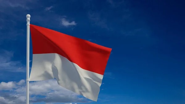 Republic Indonesia National Flag Waving Wind Rendering Cgi — Stock Photo, Image