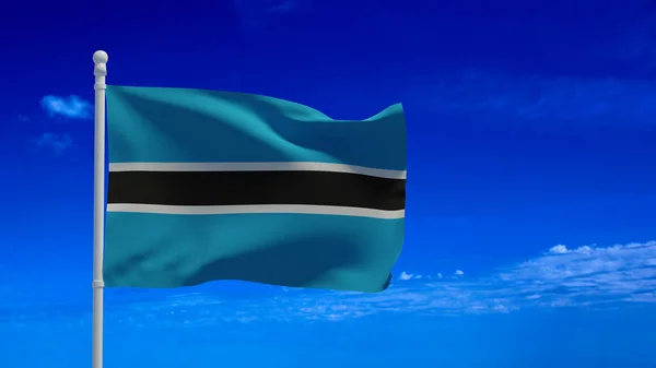 Bandiera Nazionale Della Repubblica Del Botswana Sventola Nel Vento Rendering — Foto Stock