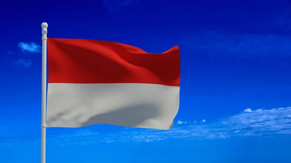 Republiek Indonesië Nationale Vlag Zwaaiend Wind Destructie Cgi — Stockfoto