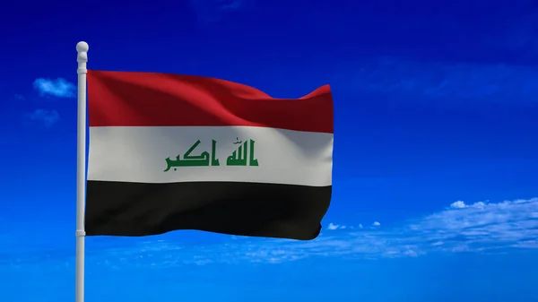Die Nationalflagge Der Republik Irak Weht Wind Darstellung Cgi — Stockfoto