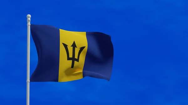 Bandeira Nacional Barbados Acenando Vento Renderização Cgi — Fotografia de Stock