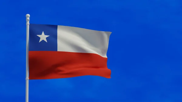共和国チリの国旗 風に手を振っ 3Dレンダリング Cgi — ストック写真